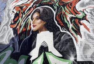 رونمایی از نقاشی دیواری مهسا امینی در شهر واشنگتن