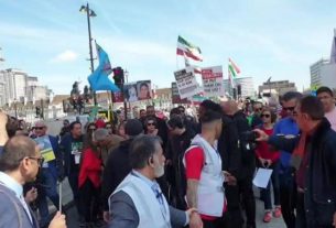 چند هزار ایرانی با درخواست «تروریستی دانستن سپاه» در لندن تجمع کردند